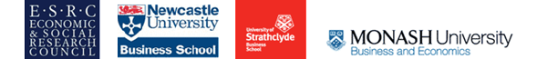 Description: ewcastle University, University of Strathclyde and University of Monash logos